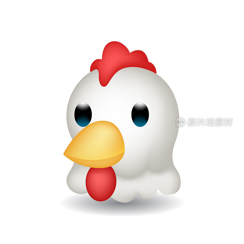 Rooster head emoji vector illustration